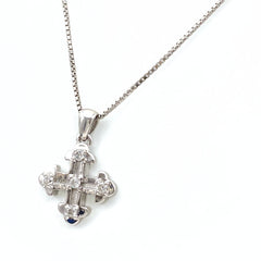 メレダイヤ デザインネックレス WG ホワイトゴールド ペンダント ネックレス K14 K18 WG レディース 【中古】nbjwl