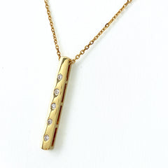 メレダイヤ デザインネックレス YG イエローゴールド ペンダント ネックレス K18 ダイヤモンド レディース 【中古】nbjwl