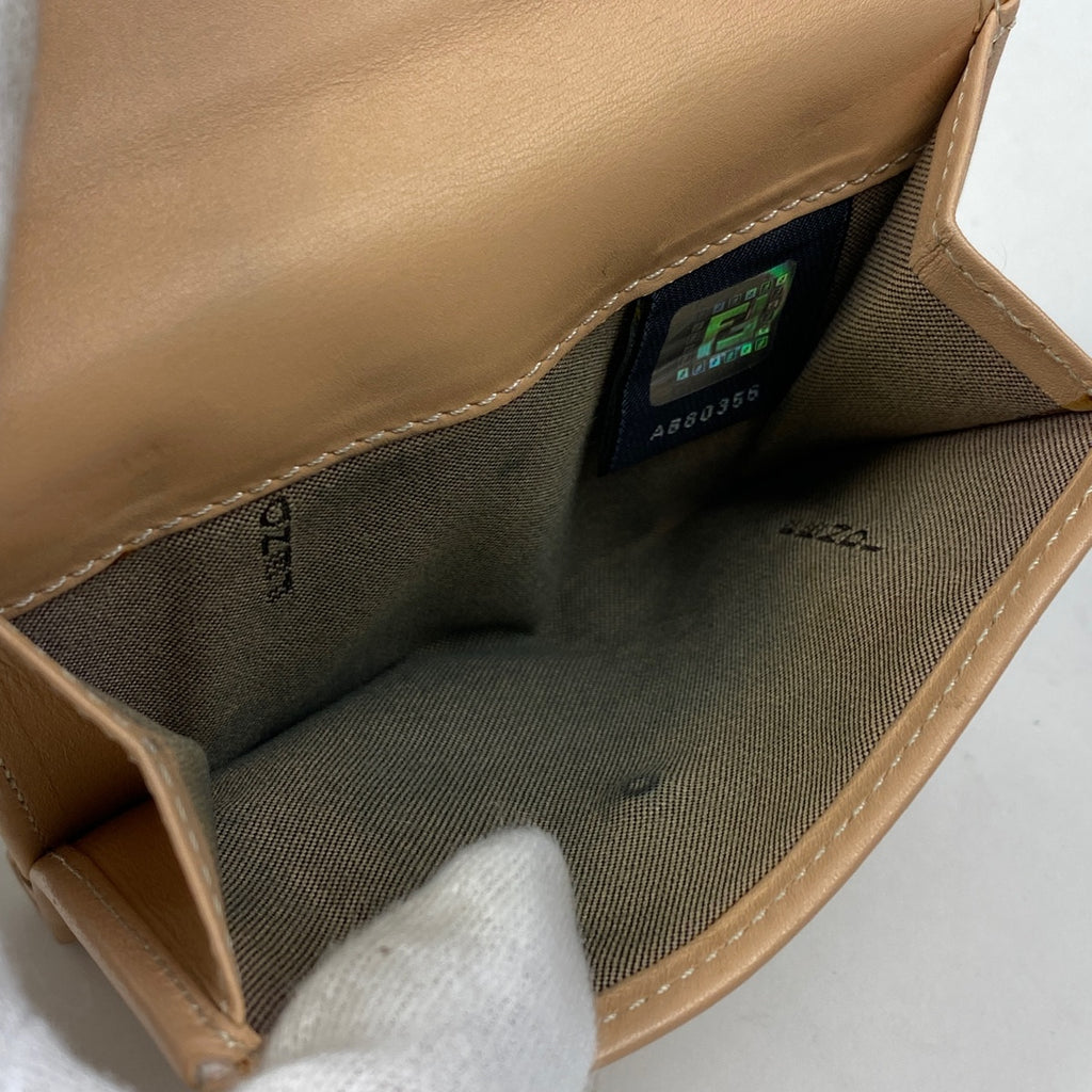 フェンディ ズッキーノ柄 二つ折り 財布 札入れ 小銭入れ 二つ折り財布 キャンバス ピンクベージュ 8M0188 レディース 【中古】 brbag