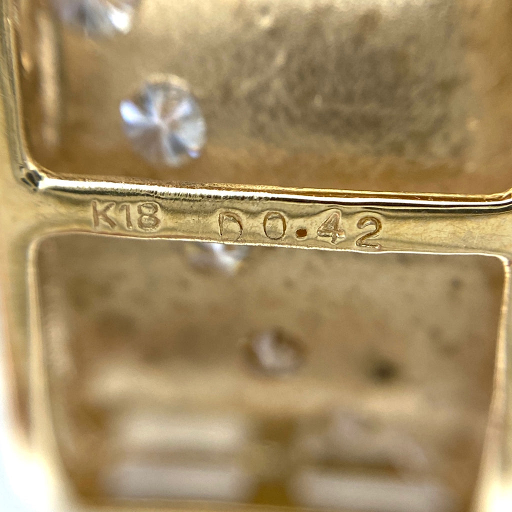メレダイヤ デザインネックレス YG イエローゴールド ペンダント ネックレス K18 750 ダイヤモンド レディース 【中古】nbjwl