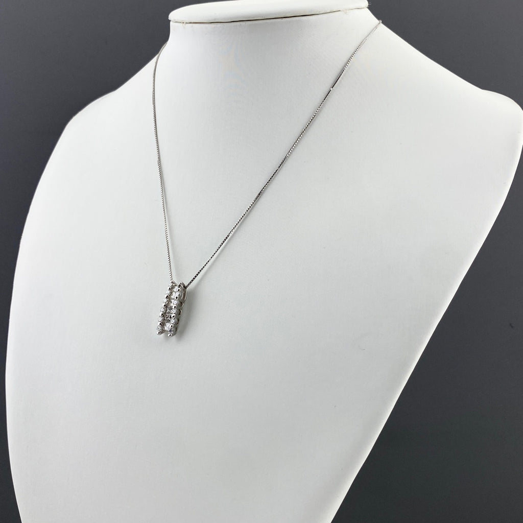 メレダイヤ デザインネックレス プラチナ ペンダント ネックレス Pt900 Pt850 ダイヤモンド レディース 【中古】nbjwl