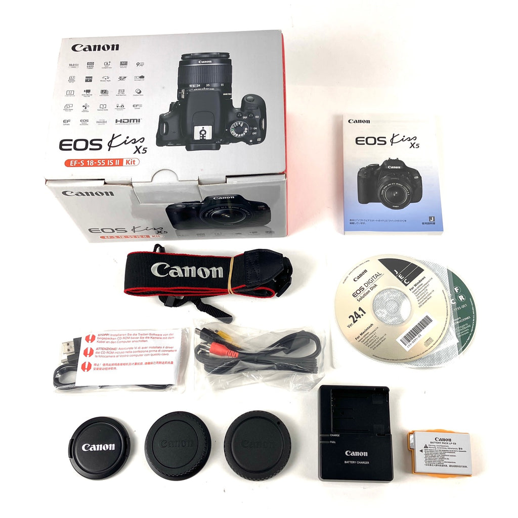 キヤノン Canon EOS Kiss X5 EF-S 18-55 IS II レンズキット デジタル 一眼レフカメラ 【中古】