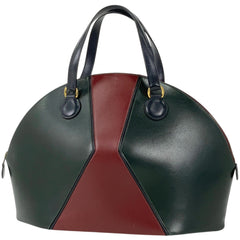 エルメス イルドヴォー ハンドバッグ ボックスカーフ グリーン ボルドー ネイビー 〇V レディース 【中古】brbag