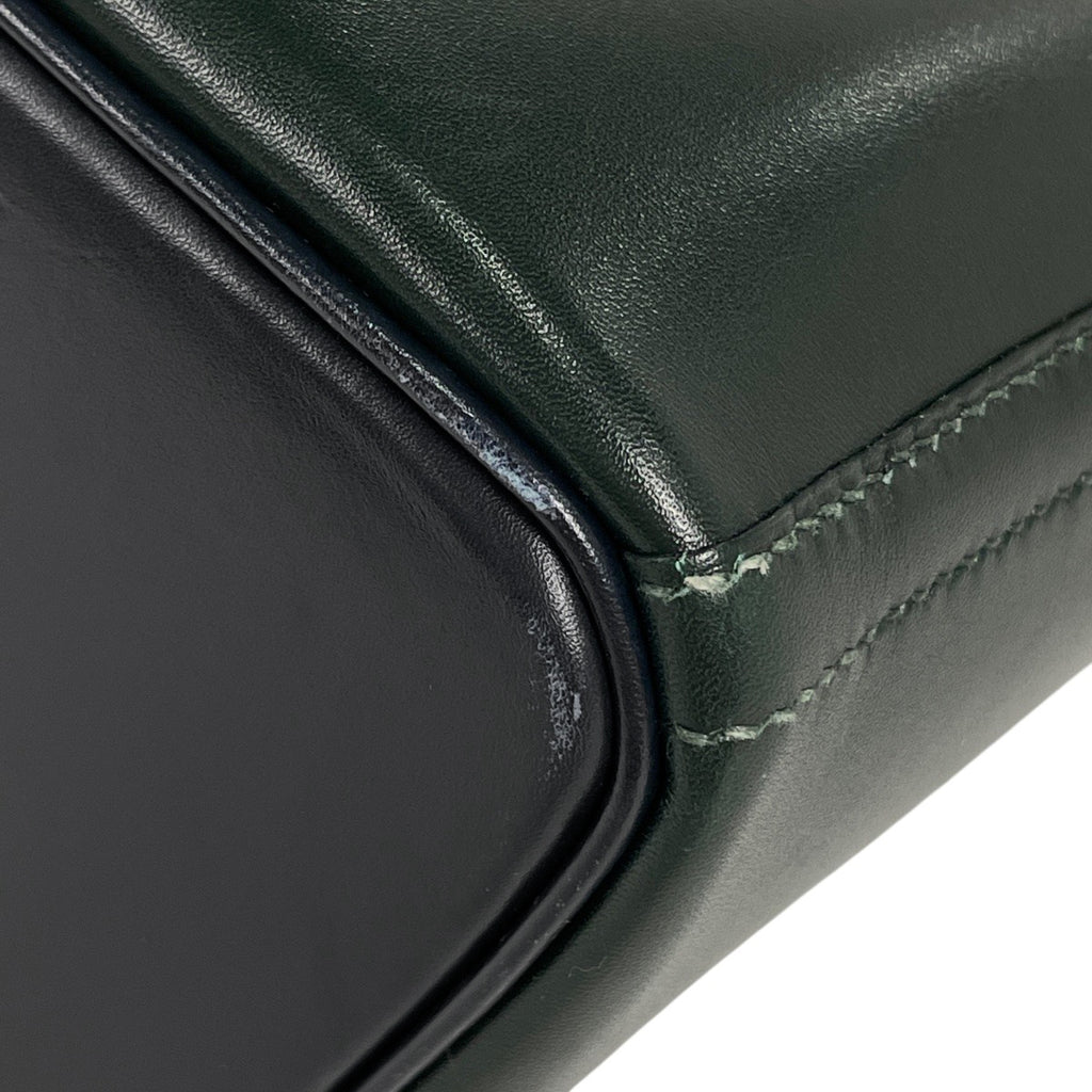 エルメス イルドヴォー ハンドバッグ ボックスカーフ グリーン ボルドー ネイビー 〇V レディース 【中古】brbag