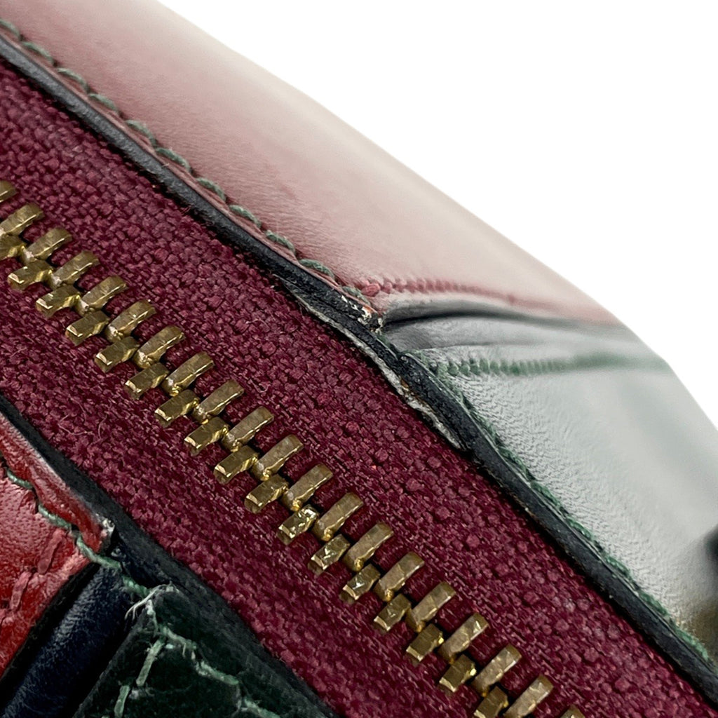 エルメス イルドヴォー ハンドバッグ ボックスカーフ グリーン ボルドー ネイビー 〇V レディース 【中古】brbag