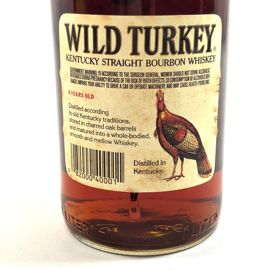 ワイルドターキー WILD TURKEY 8年 旧旧ラベル 1000ml アメリカンウイスキー 【古酒】liqbb