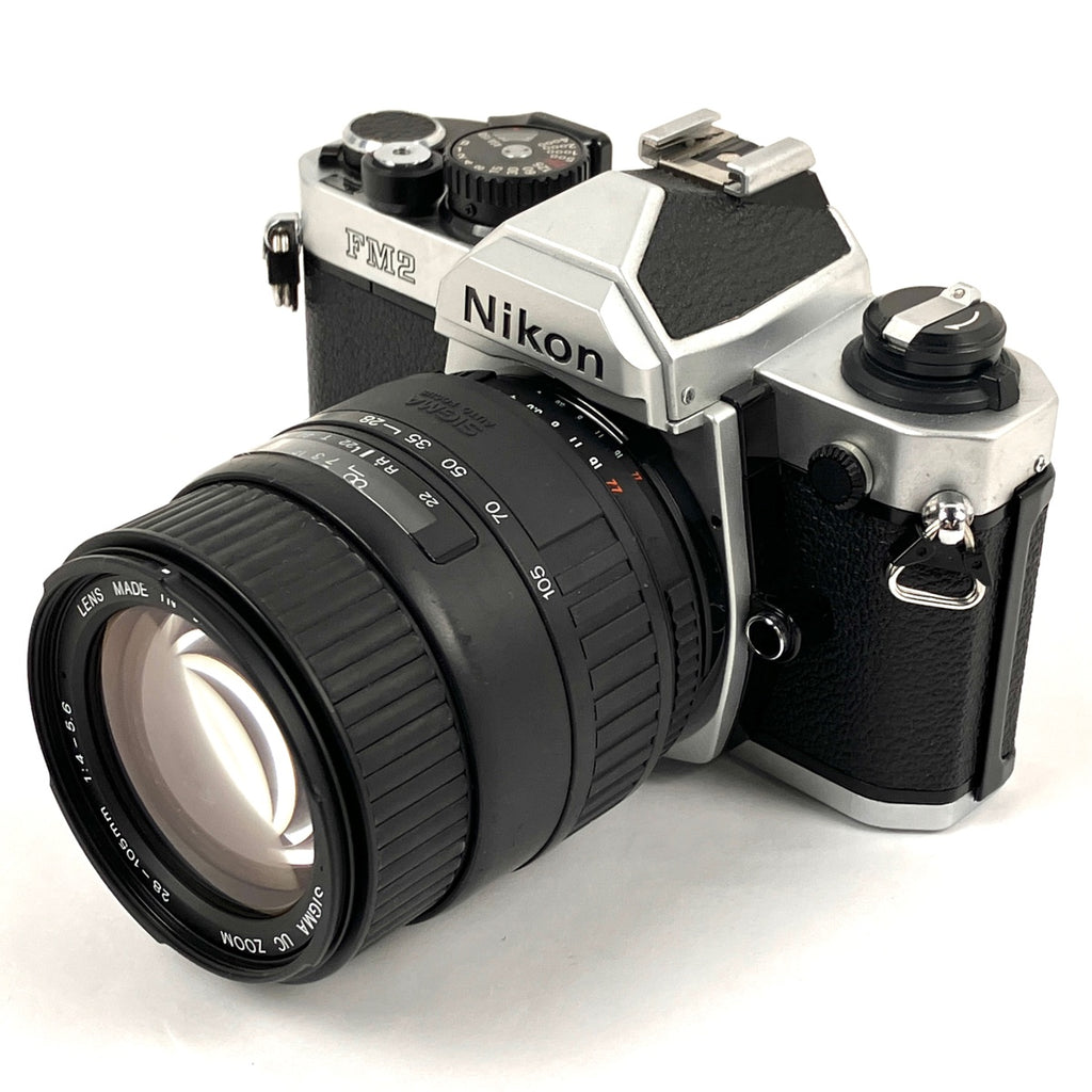 ニコン Nikon NEW FM2 シルバー ＋ SIGMA UC ZOOM 28-105mm F4-5.6 フィルム マニュアルフォーカス 一眼レフカメラ 【中古】