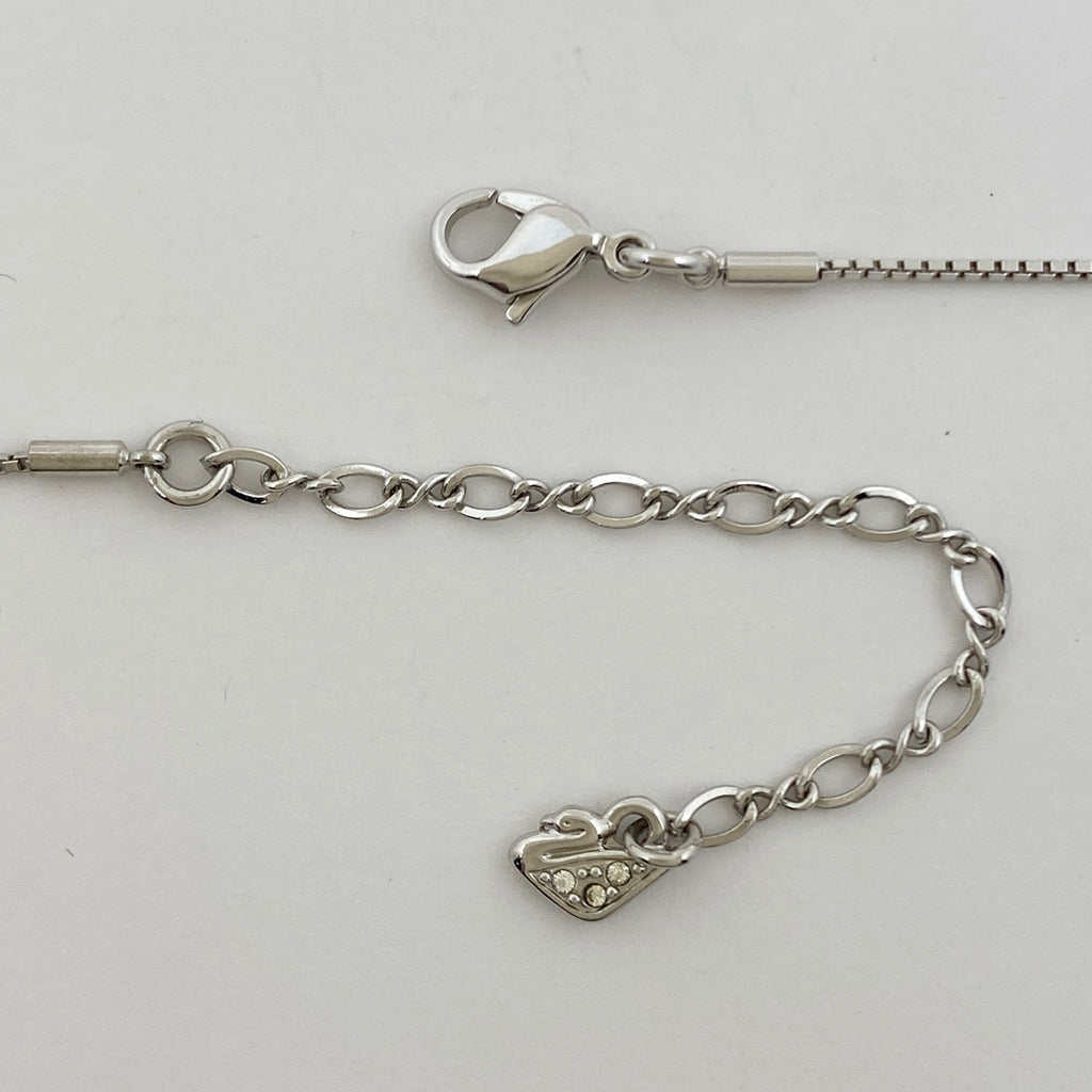 スワロフスキー クリスタル デザイン ネックレス ジルコニア バッグモチーフ ネックレス シルバーメッキ シルバー レディース 【中古】 
 ラッピング可