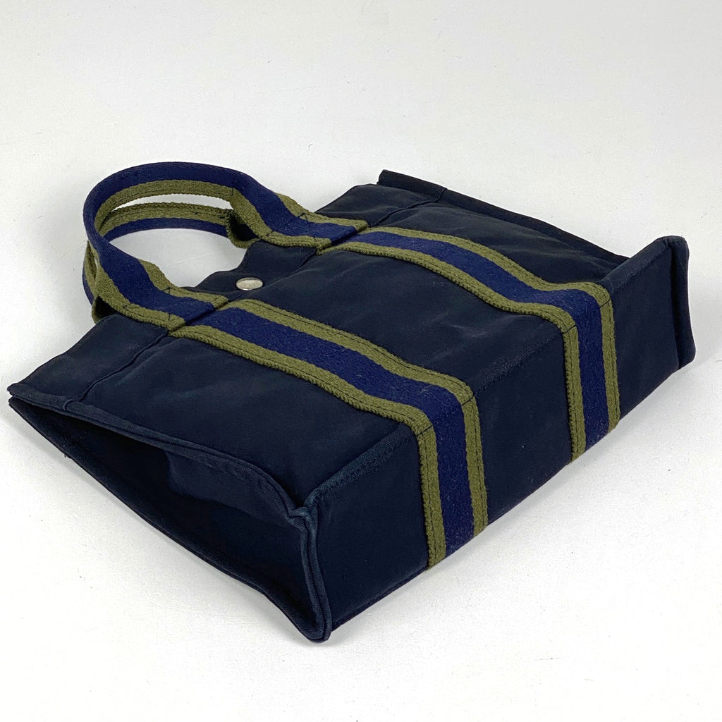 エルメス フールトゥ PM ハンドバッグ トートバッグ キャンバス ネイビー レディース 【中古】brbag