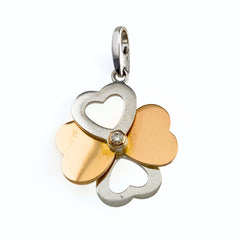 カルティエ ハート&クローバートップ PG ピンクゴールド WG ホワイトゴールド 四つ葉 チャーム ペンダントトップ 750 ダイヤモンド レディース 【中古】brjwl