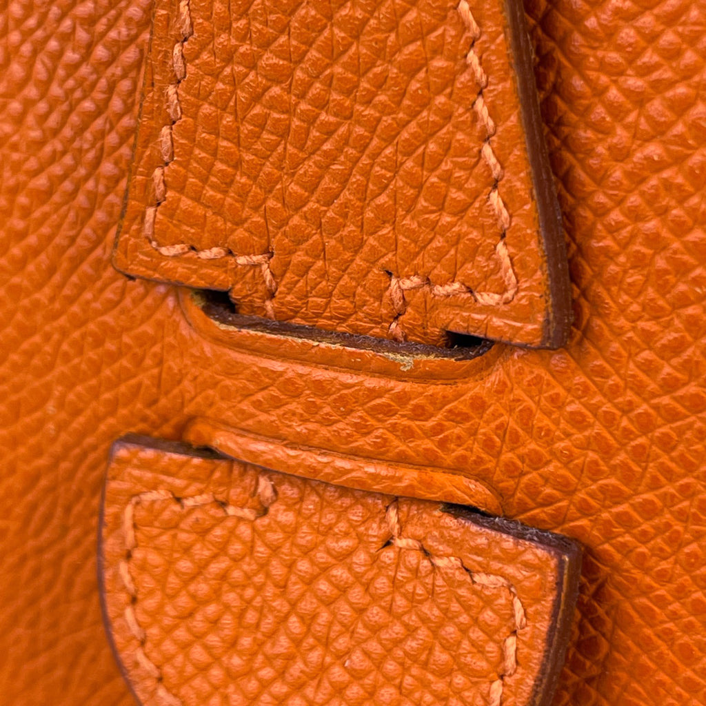 エルメス エヴリン 1 PM パンチング Hロゴ ショルダーバッグ ヴォーエプソン オレンジ □H レディース 【中古】 brbag