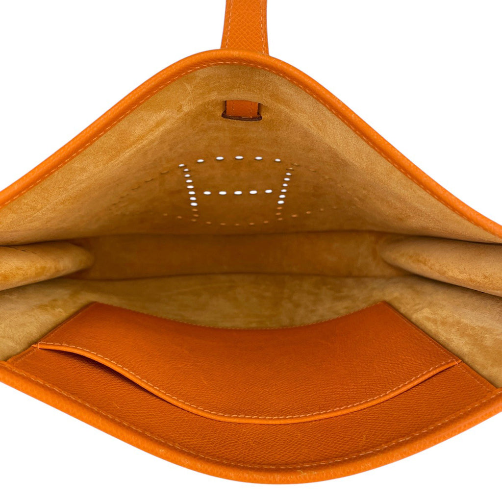 エルメス エヴリン 1 PM パンチング Hロゴ ショルダーバッグ ヴォーエプソン オレンジ □H レディース 【中古】 brbag