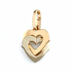 カルティエ ダブル ハート トップ WG ホワイトゴールド PG ピンクゴールド  ペンダントトップ 750 レディース 【中古】brjwl