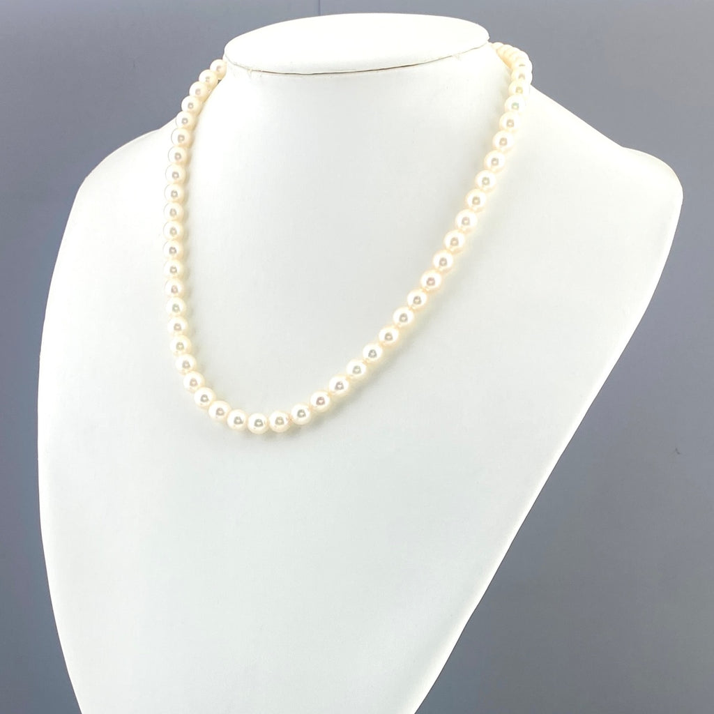 ミキモト パール デザインネックレス silver 真珠 ペンダント ネックレス K18 SV パール レディース 【中古】brjwl