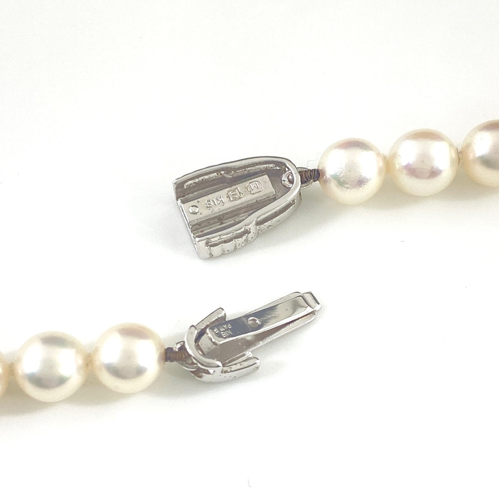 ミキモト パール デザインネックレス silver 真珠 ペンダント ネックレス K18 SV パール レディース 【中古】brjwl