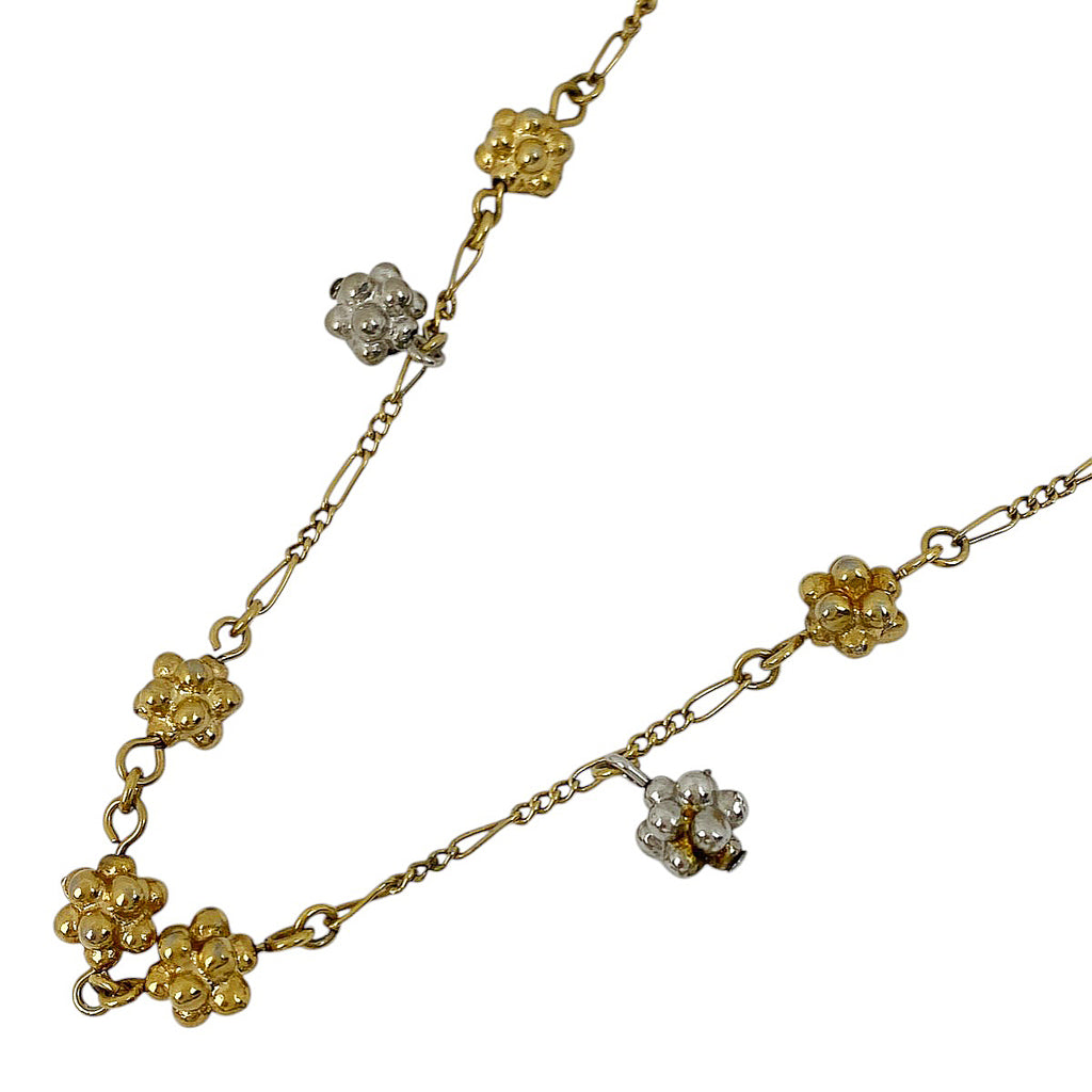 クリスチャンディオール デザイン ネックレス ロング ネックレス メタル ゴールド シルバー レディース 【中古】bracc