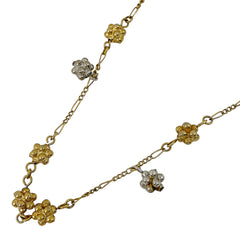 クリスチャンディオール デザイン ネックレス ロング ネックレス メタル ゴールド シルバー レディース 【中古】bracc
