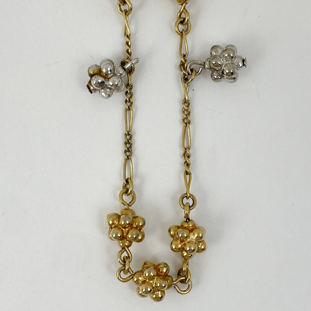 クリスチャンディオール デザイン ネックレス ロング ネックレス メタル ゴールド シルバー レディース 【中古】bracc
