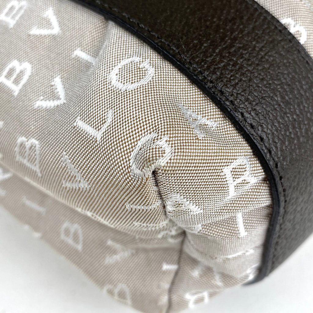 ブルガリ ロゴマニア トートバッグ ハンドバッグ トートバッグ キャンバス ベージュ ブラウン レディース 【中古】brbag