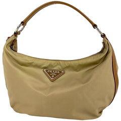 プラダ ロゴプレート ショルダーバッグ ワンショルダー ショルダーバッグ ナイロン ベージュ レディース 【中古】brbag