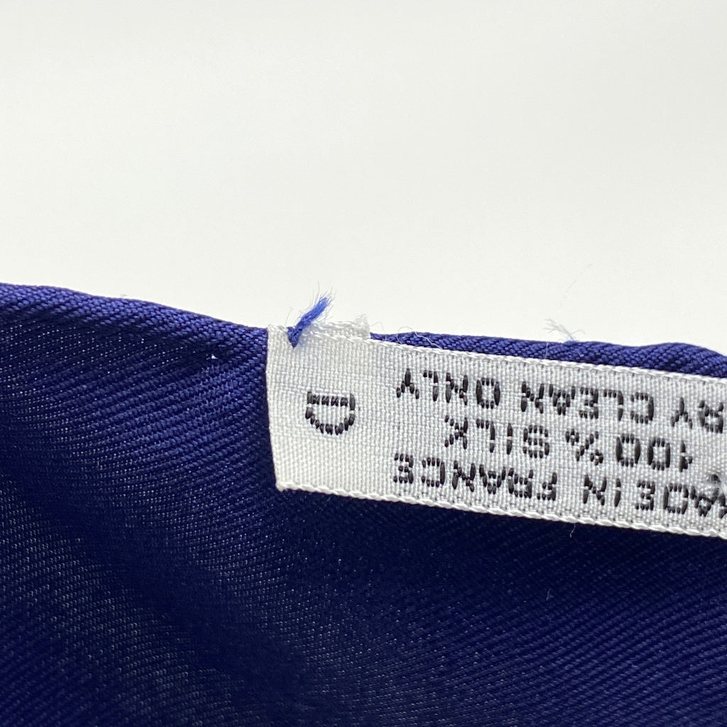 エルメス カレ 90 LES TAMBOURS タンブールの太鼓 王冠 スカーフ シルク ネイビー マルチカラー レディース 【中古】brbag