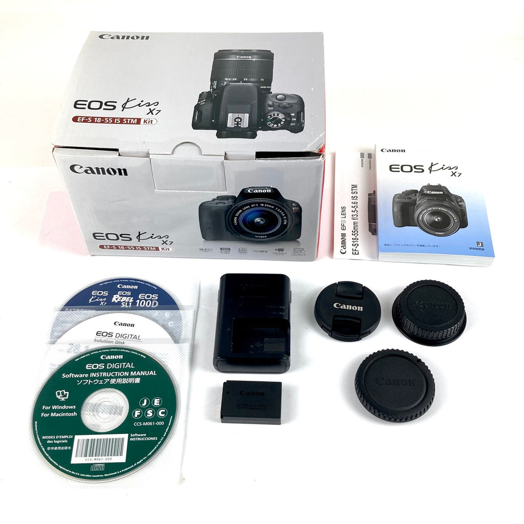 キヤノン Canon EOS Kiss X7 EF-S 18-55 IS STM レンズキット デジタル 一眼レフカメラ 【中古】