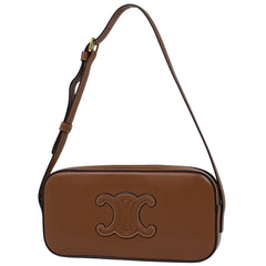 セリーヌ キュイル トリオンフ カメラバッグ ハンドバッグ ショルダーバッグ レザー ブラウン レディース 【中古】brbag