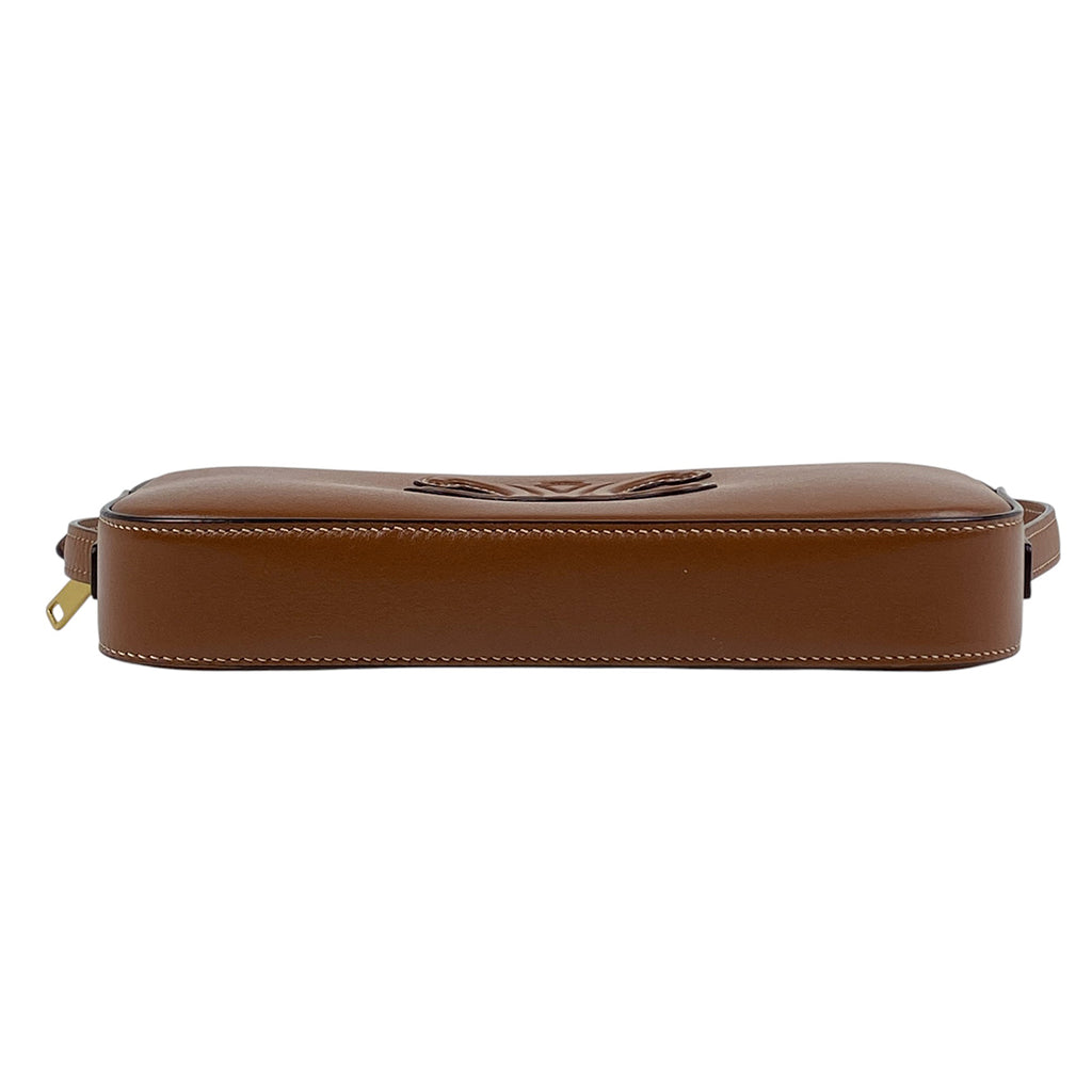 セリーヌ キュイル トリオンフ カメラバッグ ハンドバッグ ショルダーバッグ レザー ブラウン レディース 【中古】brbag