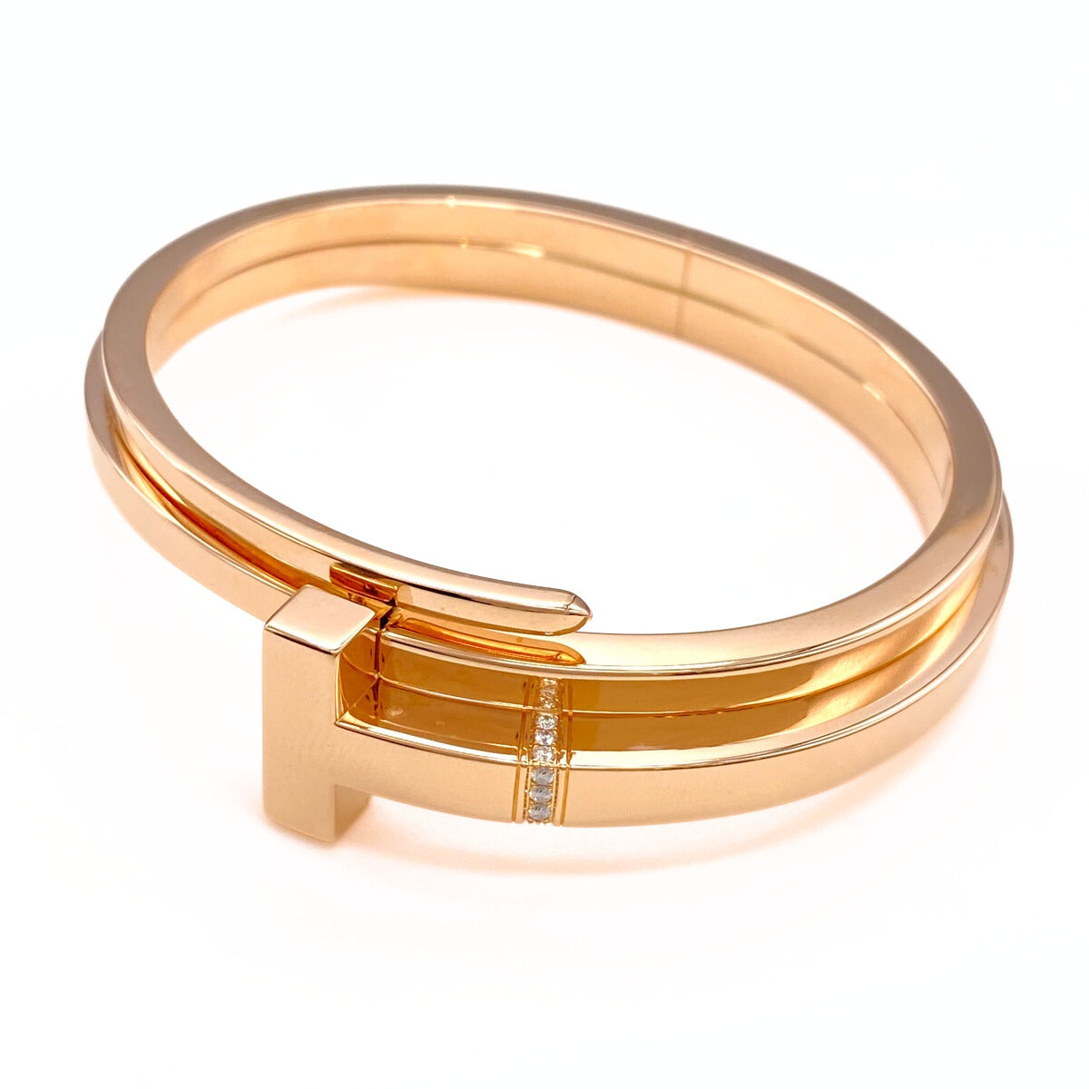 バイセル公式】ティファニー Tスクエア ラップ バングル PG ピンク