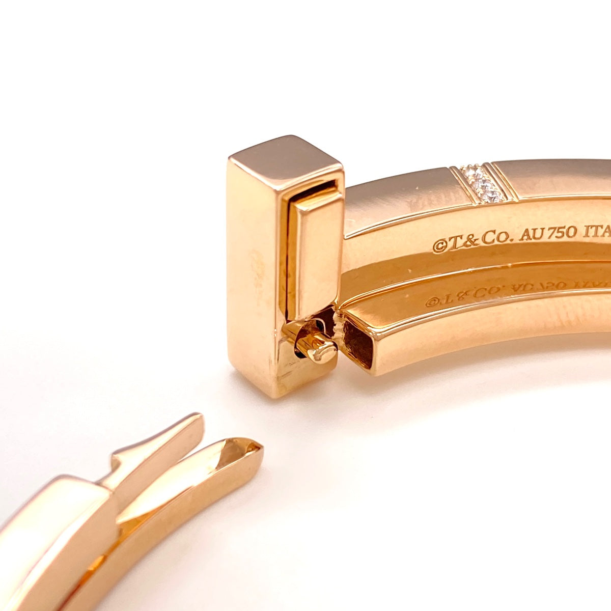 ティファニー バングル バイセル公式】ティファニー Tスクエア ラップ バングル PG ピンク