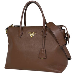 プラダ ロゴ ハンドバッグ 2WAY ショルダーバッグ ハンドバッグ レザー ブラウン レディース 【中古】brbag