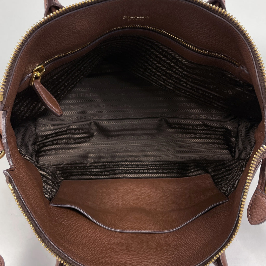 プラダ ロゴ ハンドバッグ 2WAY ショルダーバッグ ハンドバッグ レザー ブラウン レディース 【中古】brbag