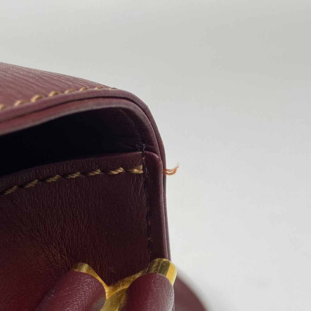 カルティエ マストライン ショルダーバッグ Wフラップ ショルダーバッグ レザー ボルドー レディース 【中古】brbag