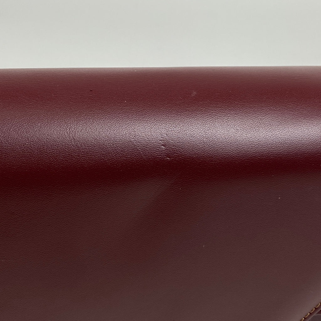 カルティエ マストライン ショルダーバッグ Wフラップ ショルダーバッグ レザー ボルドー レディース 【中古】brbag
