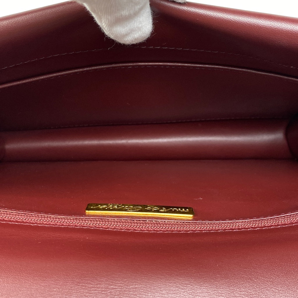 カルティエ マストライン ショルダーバッグ Wフラップ ショルダーバッグ レザー ボルドー レディース 【中古】brbag