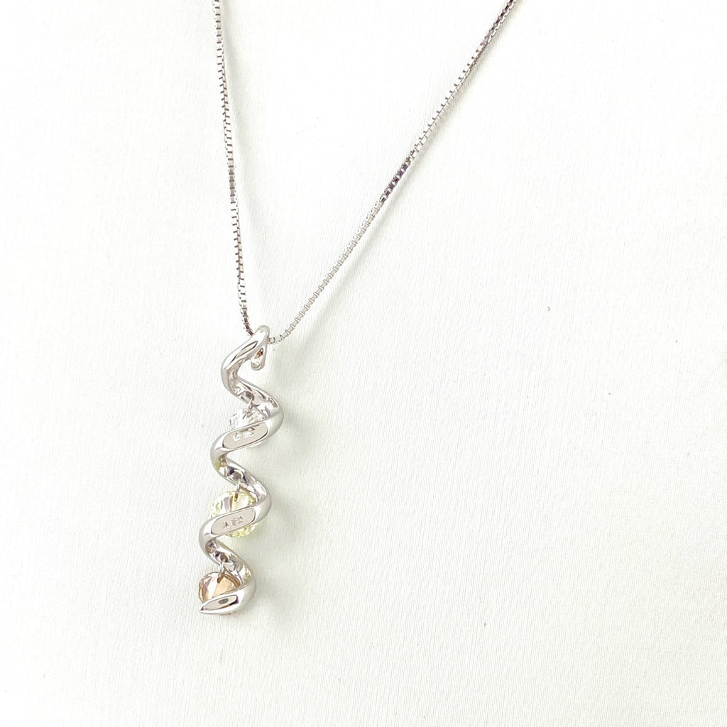 メレダイヤ デザインネックレス WG ホワイトゴールド ペンダント ネックレス K18 WG ダイヤモンド レディース 【中古】nbjwl