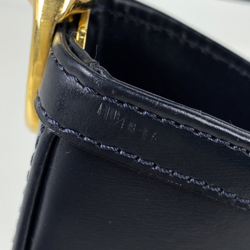セリーヌ ロゴ ショルダーバッグ ワンショルダー ショルダーバッグ レザー ネイビー レディース 【中古】 brbag