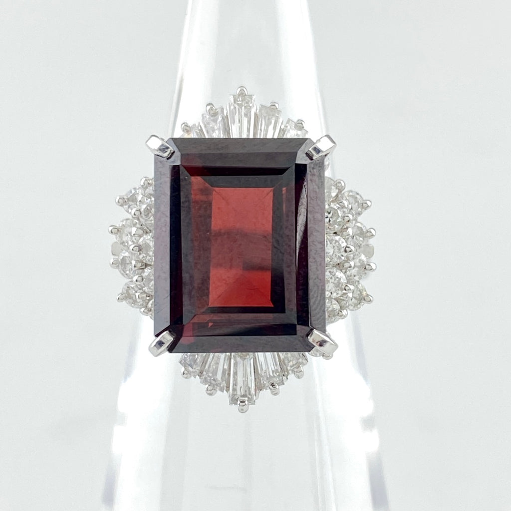デザインリング ロードライトガーネット 5.72ct ダイヤモンド