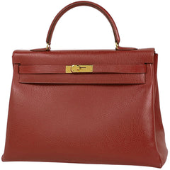 エルメス ケリー 35 内縫い 2WAY ショルダーバッグ ハンドバッグ アルデンヌ ルージュヴィフ 〇W レディース 【中古】brbag