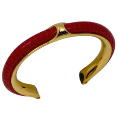 【在庫一掃】 エルメス レザー バングル 腕輪 バングル GP レザー ゴールド レッド レディース 【中古】bracc