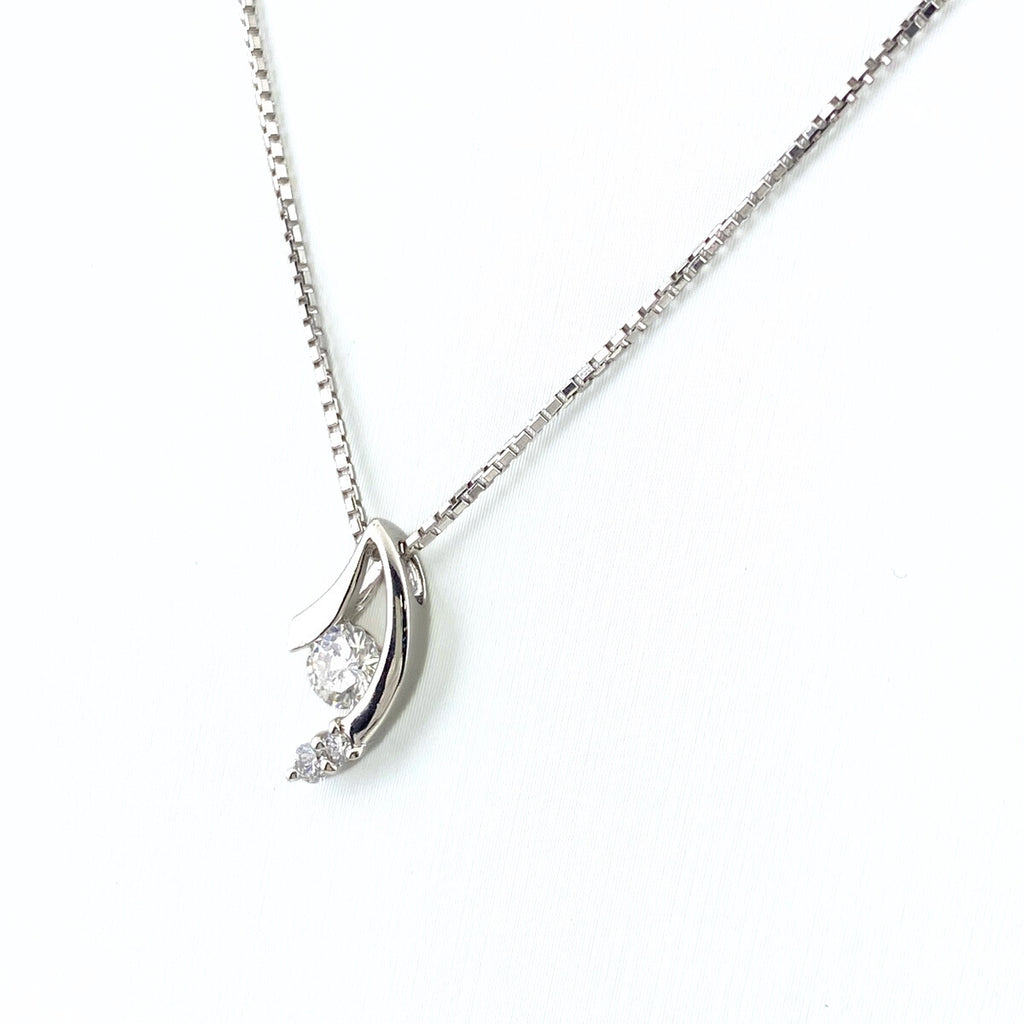 ダイヤモンド デザインネックレス プラチナ ペンダント メレダイヤ ネックレス Pt900 Pt850 ダイヤモンド レディース 【中古】nbjwl