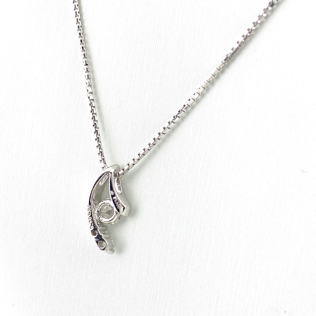 ダイヤモンド デザインネックレス プラチナ ペンダント メレダイヤ ネックレス Pt900 Pt850 ダイヤモンド レディース 【中古】nbjwl
