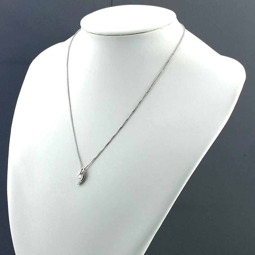 ダイヤモンド デザインネックレス プラチナ ペンダント メレダイヤ ネックレス Pt900 Pt850 ダイヤモンド レディース 【中古】nbjwl