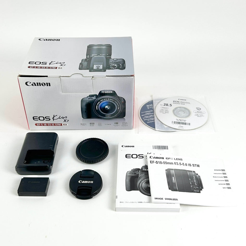 キヤノン Canon EOS Kiss X7 EF-S 18-55 IS STM レンズキット デジタル 一眼レフカメラ 【中古】