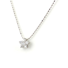 フラワーモチーフ デザインネックレス プラチナ ペンダント 花 メレダイヤ ネックレス Pt900 Pt850 ダイヤモンド レディース 【中古】nbjwl
