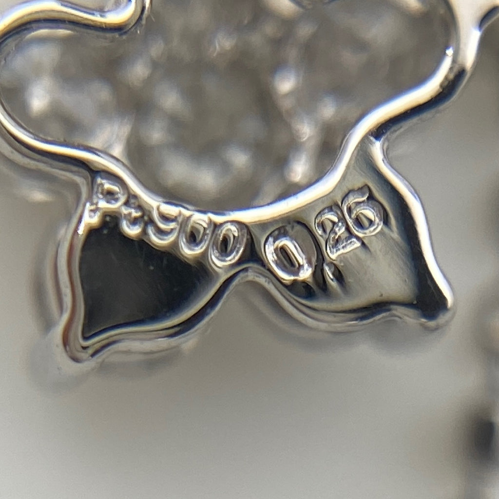 フラワーモチーフ デザインネックレス プラチナ ペンダント 花 メレダイヤ ネックレス Pt900 Pt850 ダイヤモンド レディース 【中古】nbjwl
