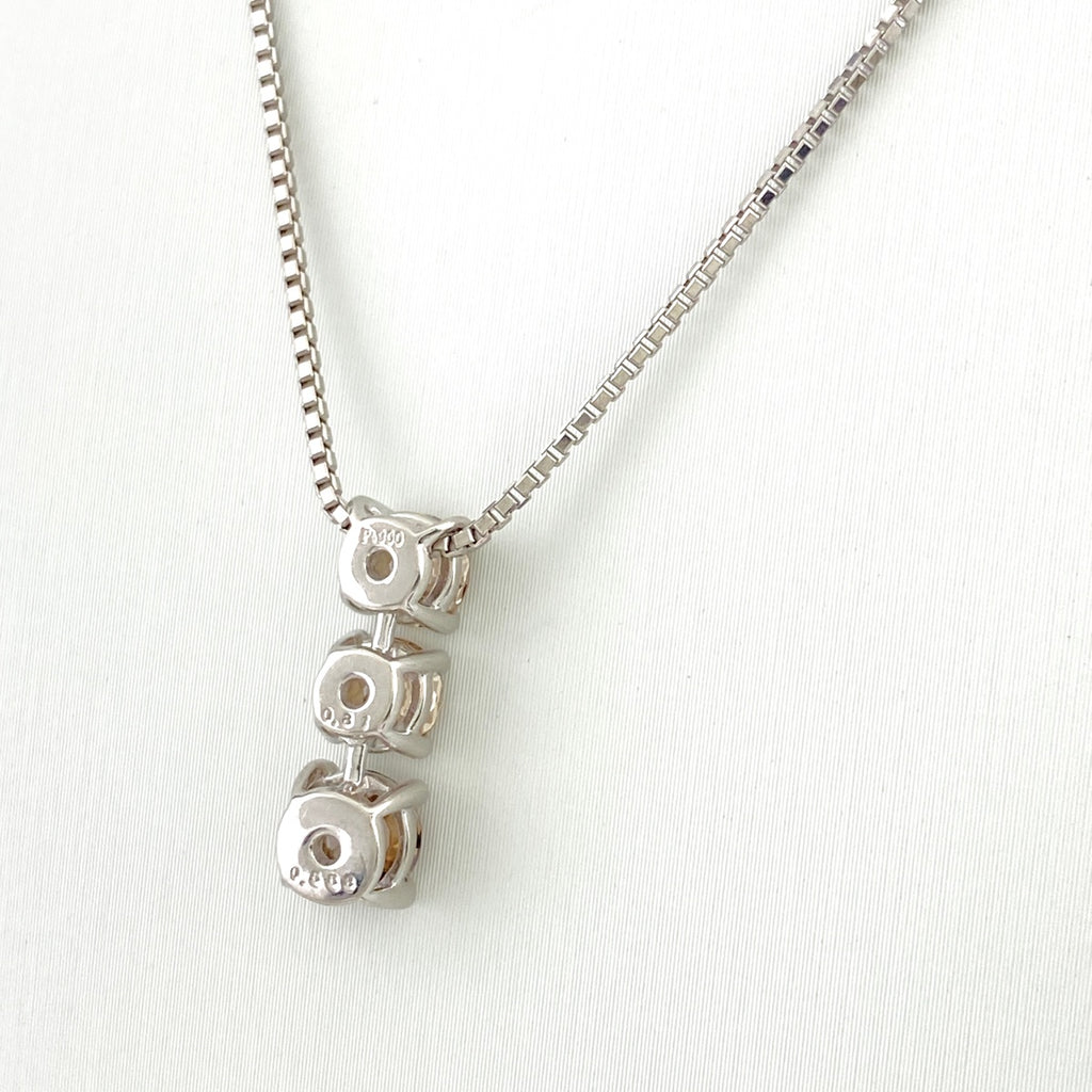 ダイヤモンド デザインネックレス プラチナ ペンダント ネックレス Pt900 Pt850 ダイヤモンド レディース 【中古】nbjwl
