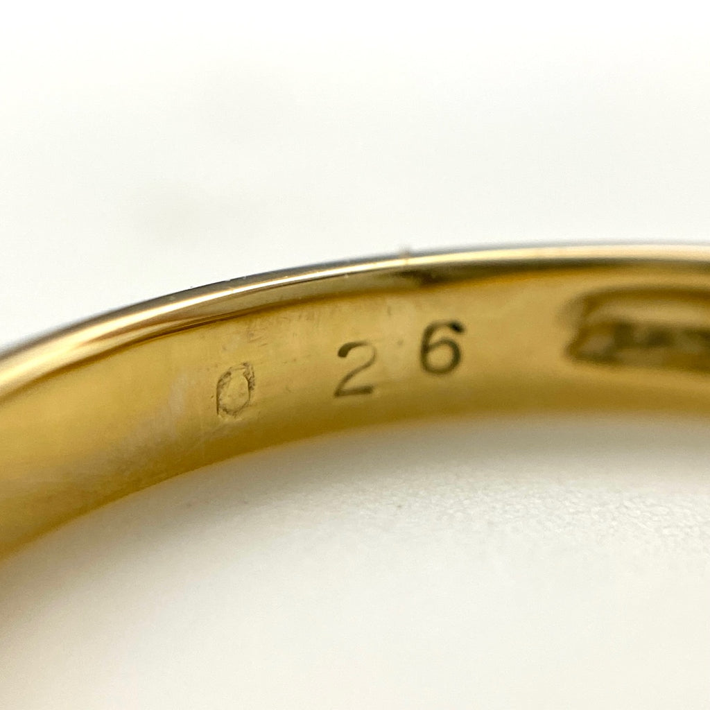 クロスモチーフ リング YG イエローゴールド メレダイヤ 指輪 十字架 リング 11号 K18 ダイヤモンド レディース 【中古】nbjwl