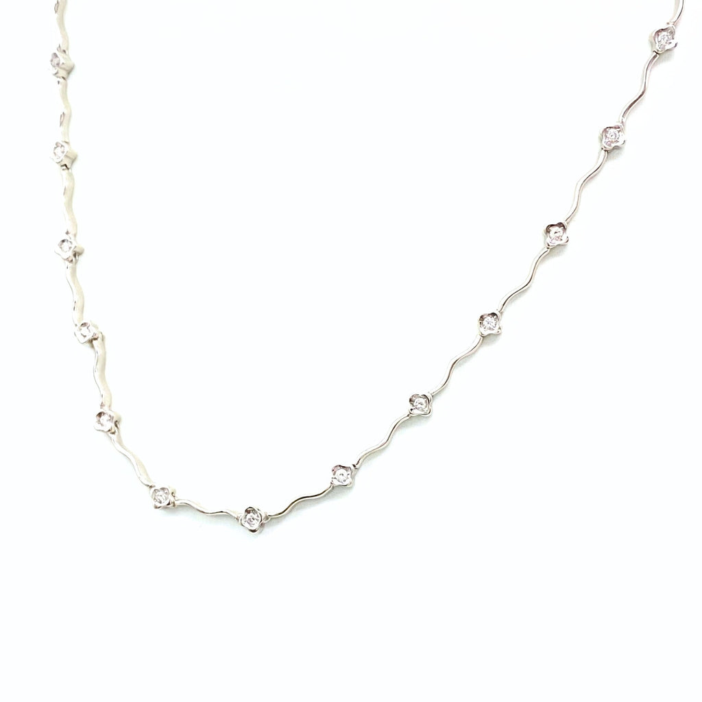 【最終値引き】 メレダイヤ デザインネックレス ネックレス K18 ダイヤモンド レディース 【中古】nbjwl