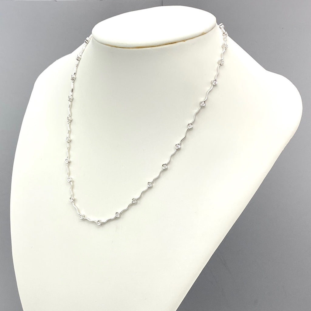 【最終値引き】 メレダイヤ デザインネックレス ネックレス K18 ダイヤモンド レディース 【中古】nbjwl